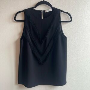 ALTUZARRA Black Fringe Shell Sleeveless Top Made in Italy